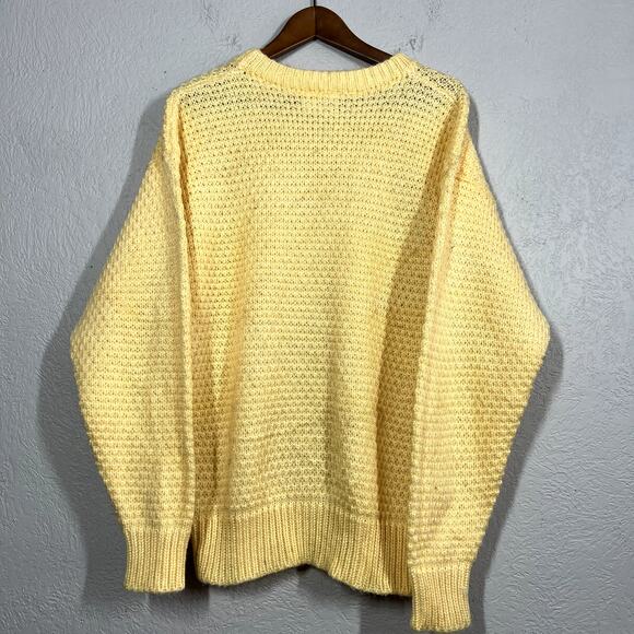 Vintage 80s Circuit Crewneck Sweater Long Sleeve Buttercream - M - Picture 2 of 3